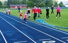 Alle 7-vuotiaat 300 metrin juoksussa.