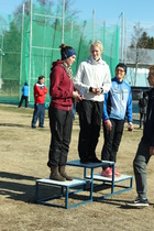 Naisten 100 metrin palkintojenjako. 